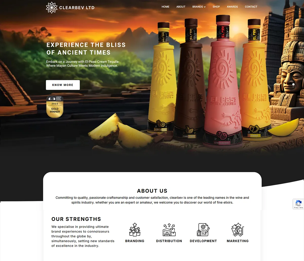 Clearbev beverage brand website design, clean UI layout and digital branding for consumer drinks brand